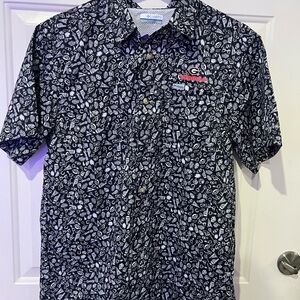 Columbia UGA Men's Black and White Patterned Shirt